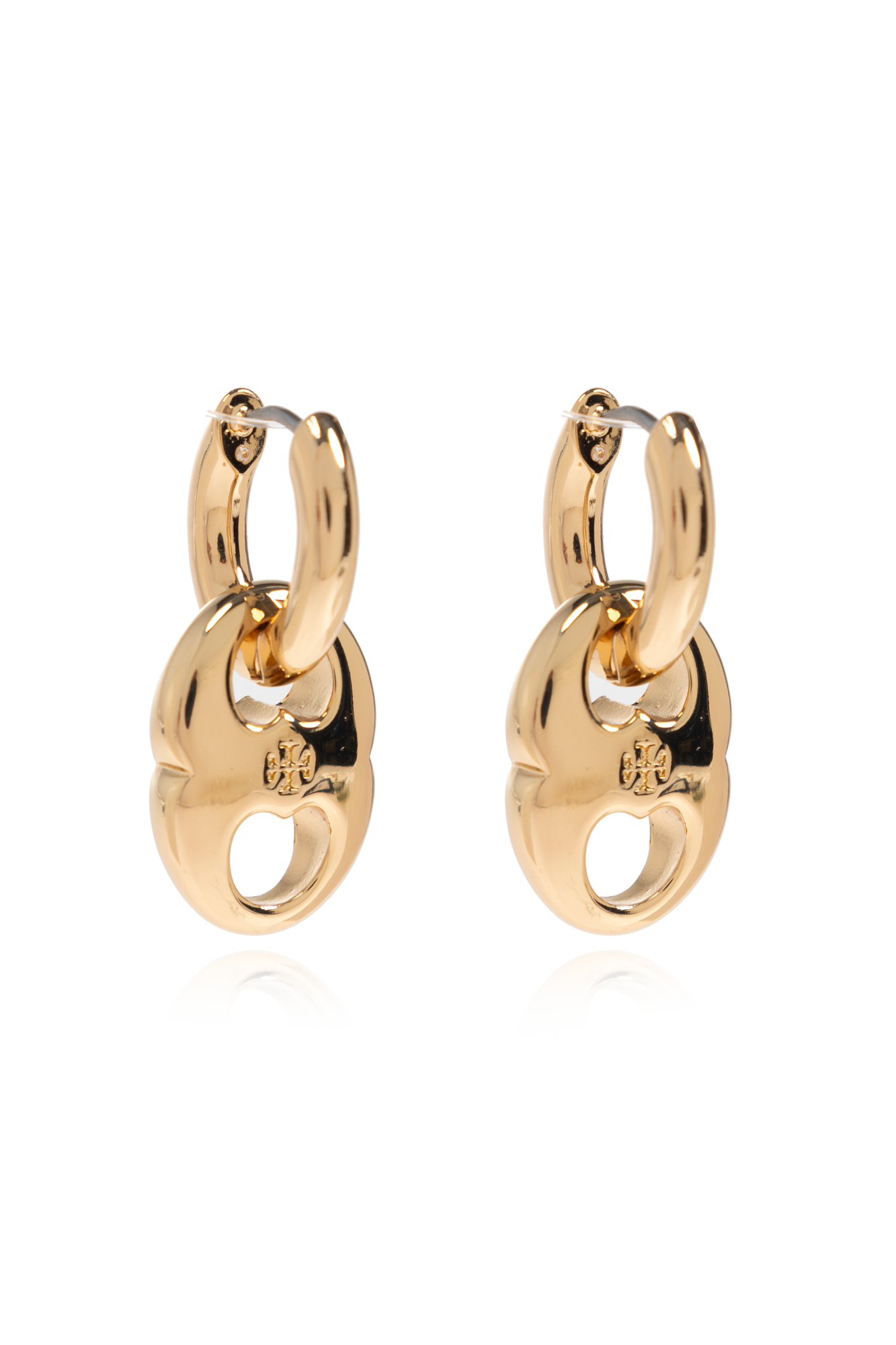 Gold Earrings with engraved logo Tory Burch - Vitkac AS